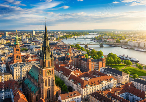 Aerial View Of Bremen Germany