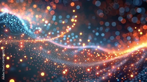 Vibrant Abstract VDO with Swirling Patterns of Colorful Bokeh Lights Creating Dynamic and Energetic Atmosphere