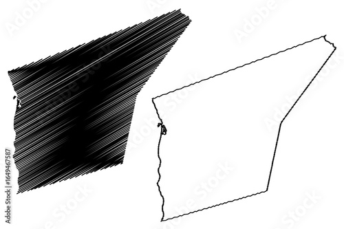 St. Peter (Barbados, Parishes of Barbados) map vector illustration, scribble sketch Parish of Saint Peter map