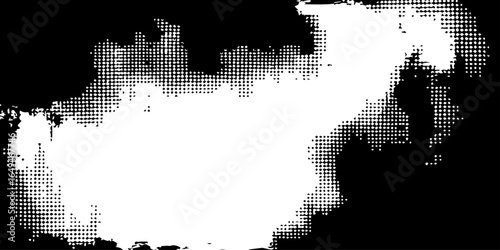 Splashes and dotted paint distressed halftone vector background with Old grunge black texture design.	