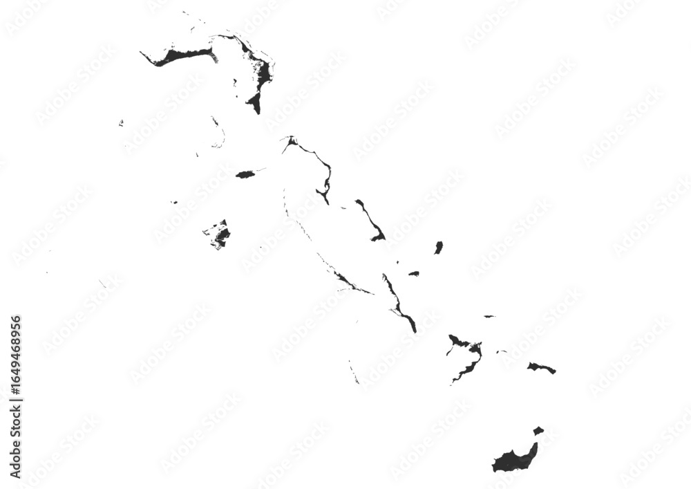 Fototapeta premium Black silhouette map of Bahamas country 