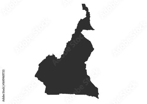 Black silhouette map of Cameroon country
