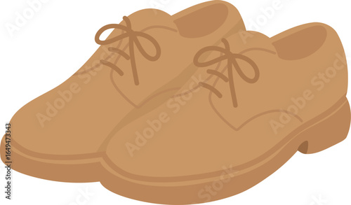 Illustration of Brown Leather Oxford Shoes