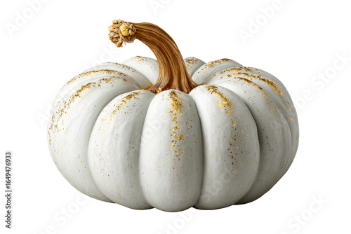 Elegant white pumpkin with metallic accents