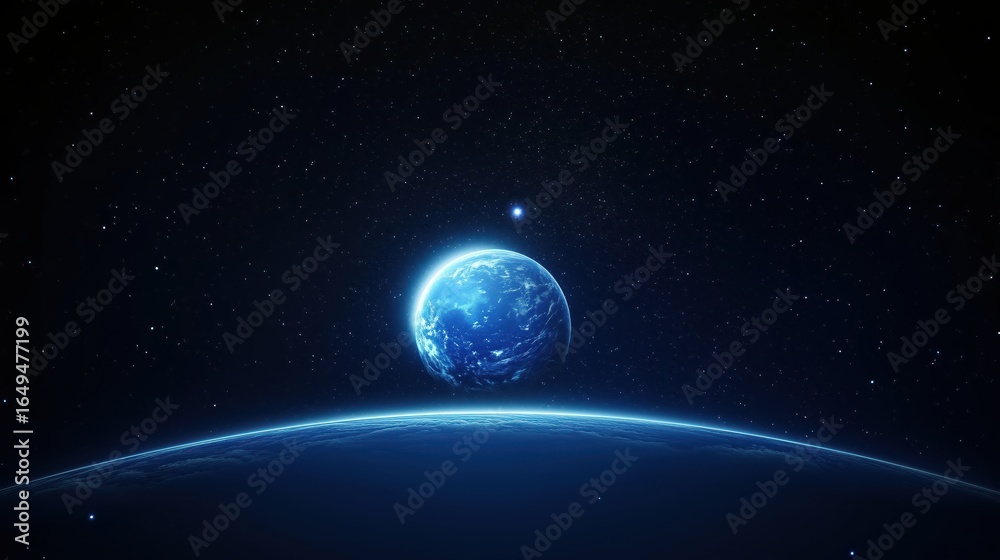 Naklejka premium Blue Planet in Space