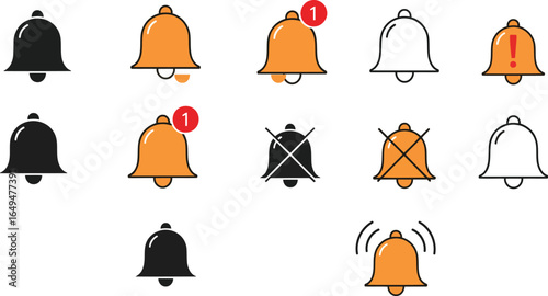 Check your alerts with these handy notification bell vector icon symbols