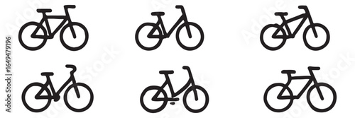 riding bicycle icon isolated sign symbol, vector flat black trendy style illustration for web and app..eps