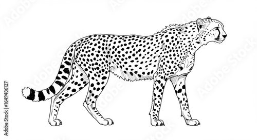Cheetah isolated on white background