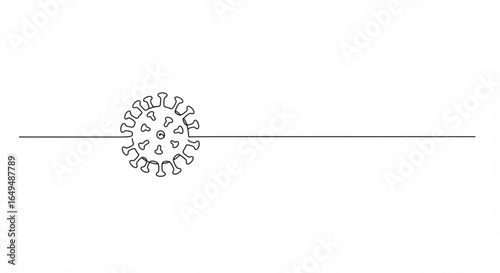 Coronavirus particle isolated on white background