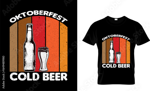 beer bottle and glass Oktoberfest t-shirt  