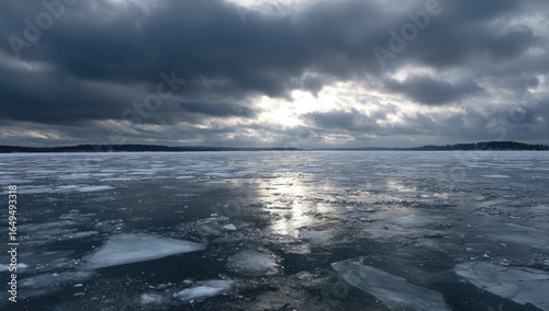 Wallpaper Mural Frozen lake with dramatic sky Torontodigital.ca