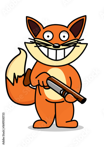 illustration of a hunting fox