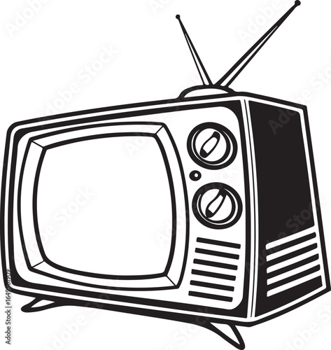 retro tv set isolated