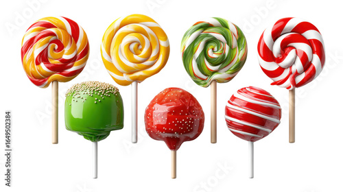 A Rainbow of Treats: A vibrant array of lollipops bursts with color and flavor, presenting a tempting visual treat. From classic swirls to modern designs.