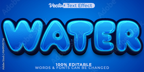 Fresh Water Ocean Liquid Flow Text Effect Editable Alphabet