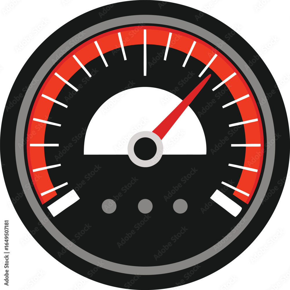 Modern Black Dashboard Speedometer Icon. Modern Black Dashboard Speedometer Icon.