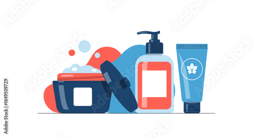 Collection of beauty products for skincare and cosmetics