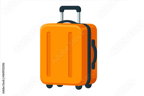 An illustration of a vibrant orange toolbox featuring a red lid and black handle, prepared for immediate utilization
