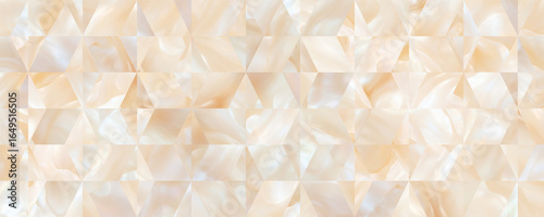 Elegant mother-of-pearl inspired geometric tile pattern with soft white, cream, and silver tones creating a luxurious abstract background.