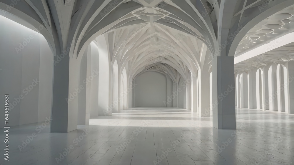 Obraz premium Bright and Spacious Interior with Elegant Architectural Design