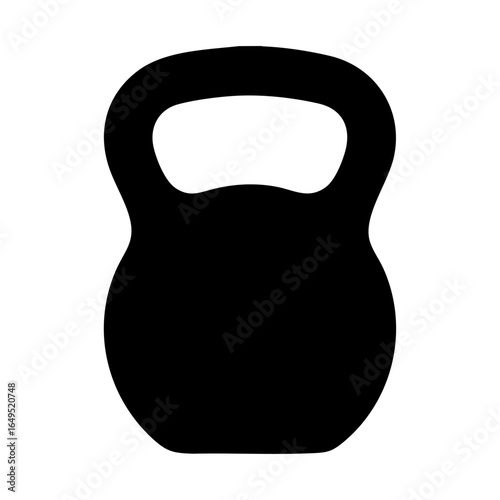 Simple kettlebell silhouette vector icon