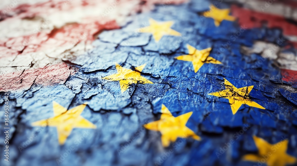 Fototapeta premium Retail sector in USA and EU experiencing significant losses in 2025