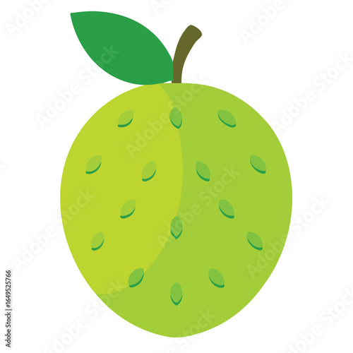 Illustration of a ripe breadfruit on a clean white background