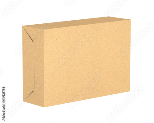 Cardboard box on white back...