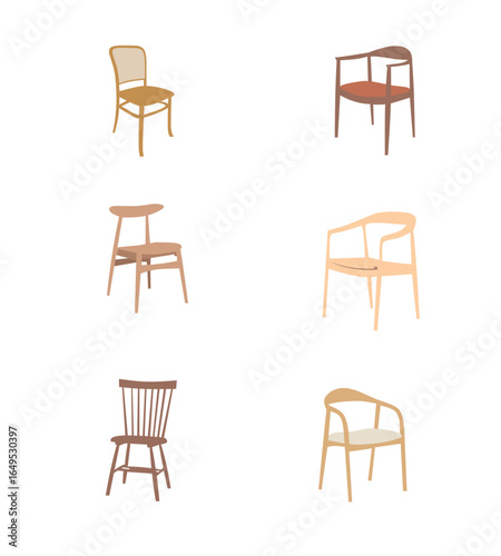 vector illustration of brown chair in furniture industry