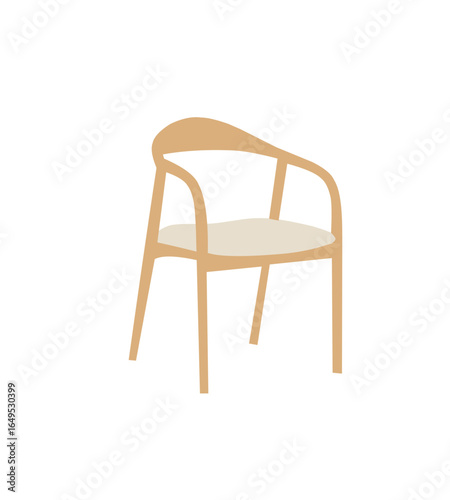 vector illustration of brown chair in furniture industry