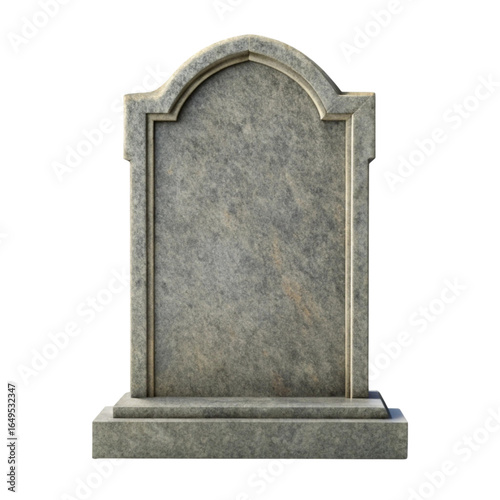 Isolated Blank Tombstone or Gravestone on Black Background for Custom Text