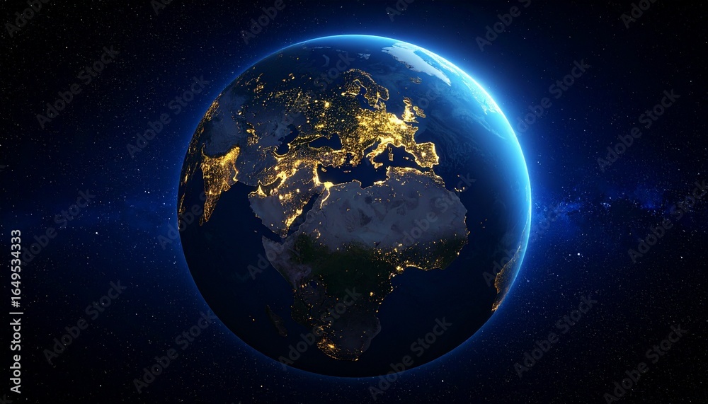 Fototapeta premium Earth and City Lights