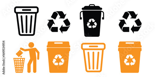 collection of recycle icon set vector. bin symbol vector illustraiton