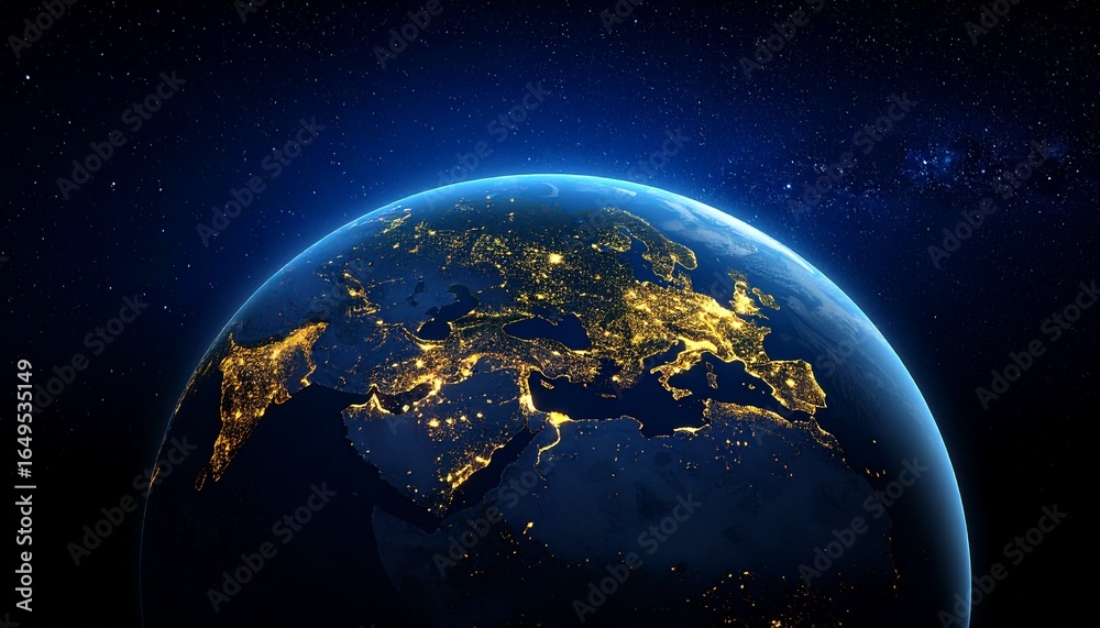 Obraz premium Earth and City Lights