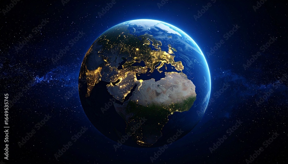Obraz premium Earth and City Lights