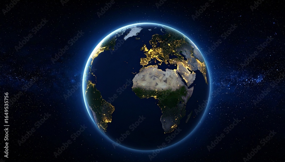 Fototapeta premium Earth and City Lights