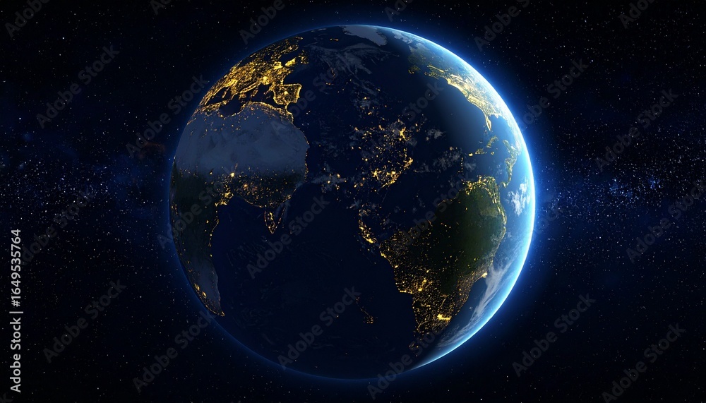 Fototapeta premium Earth and City Lights