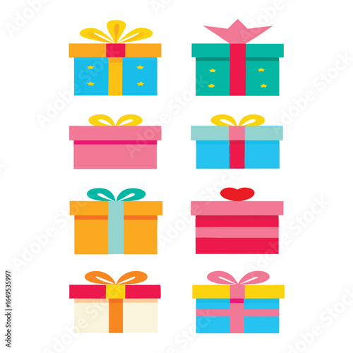 set of colorful gift boxes