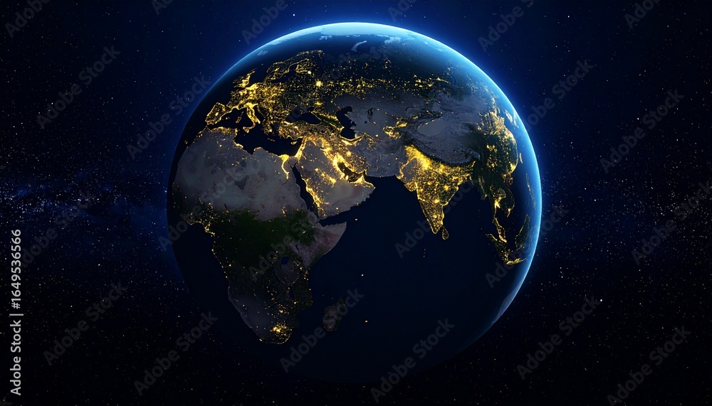 Obraz premium Earth and City Lights