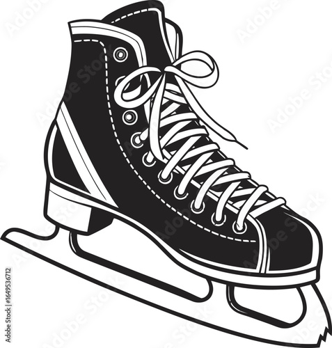 White isolated vector illustration of ice skates, a winter sport footwear fashion item