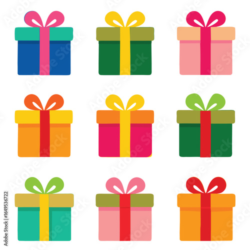 set of gift boxes vector illustration