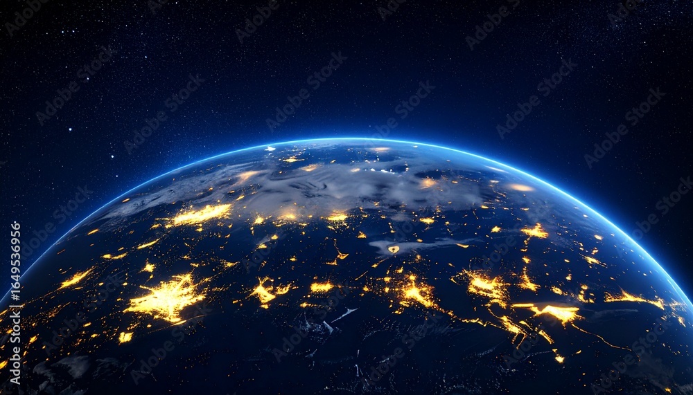 Fototapeta premium Earth and City Lights