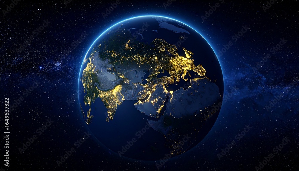 Fototapeta premium Earth and City Lights