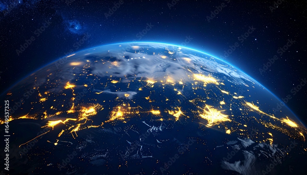 Obraz premium Earth and City Lights