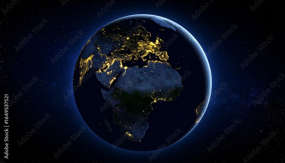 Fototapeta premium Earth and City Lights