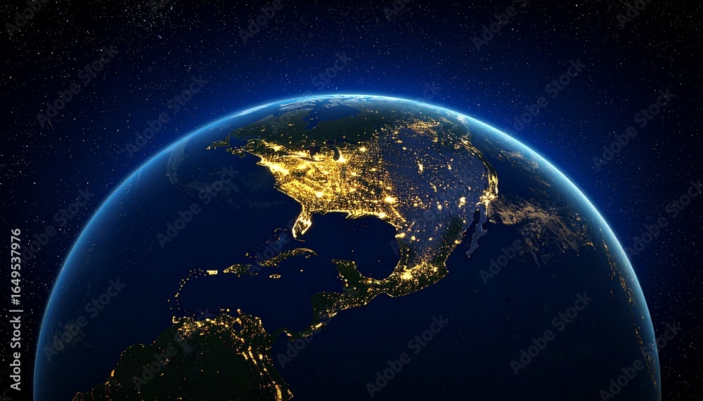 Fototapeta premium Earth and City Lights