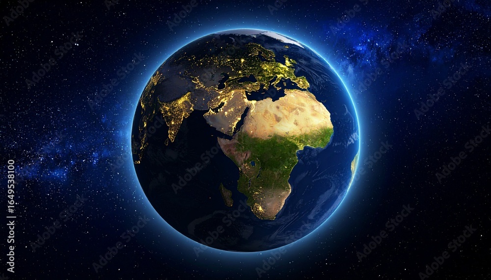 Fototapeta premium Earth and City Lights