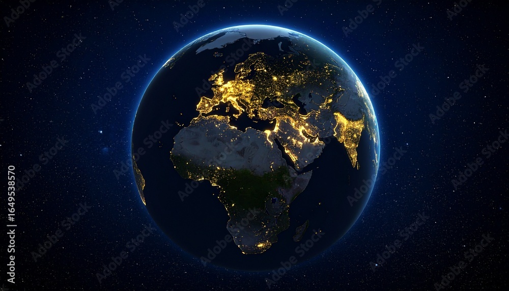 Fototapeta premium Earth and City Lights