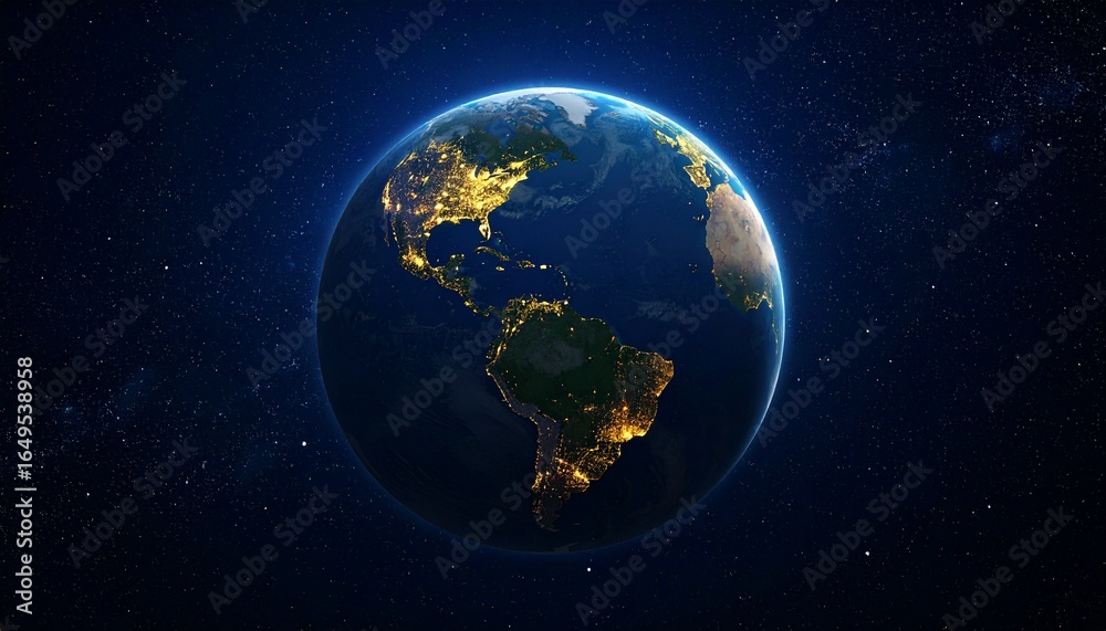 Obraz premium Earth and City Lights