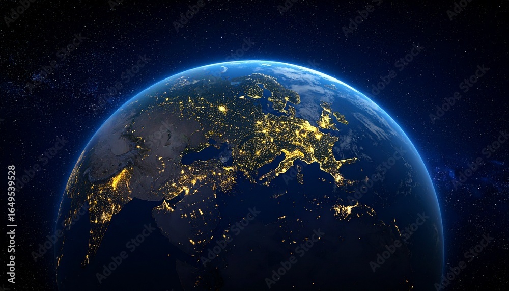 Obraz premium Earth and City Lights